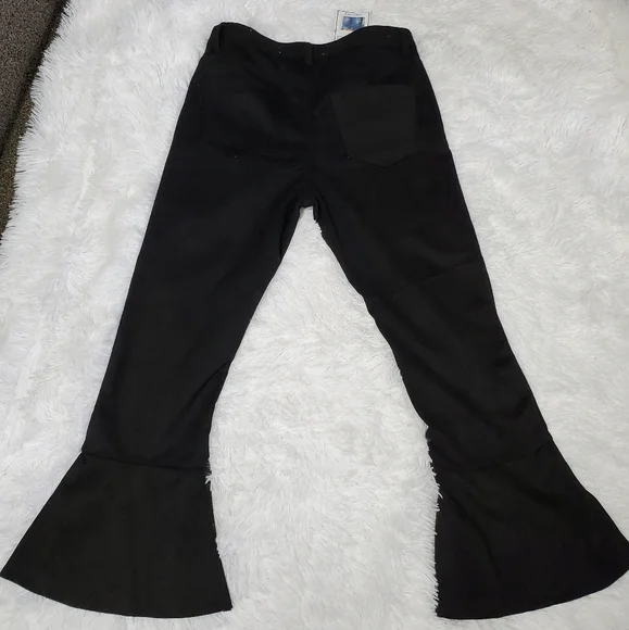 NWT!! INDIGO REIN BLACK VELVET SMOOTH MEDIUM RISE FUT & FLARE BELL BOTTOMS! - Picture 6 of 16